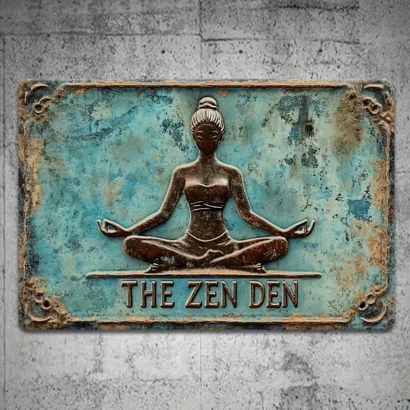 HELLOYOUNG Vintage Copper Metal Wall Sign 12x8 Inch Retro Zen Decor for Living Room Bedroom Man Cave Unique Industrial Artwork Indoor Home Bar Caf Decoration