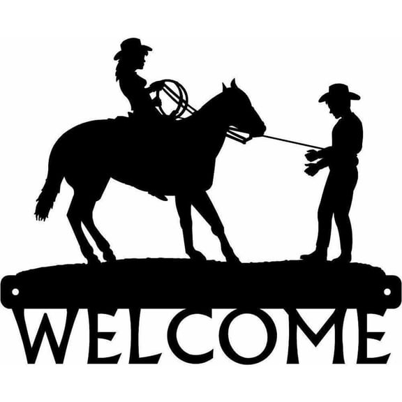 HELLOYOUNG Vintage Cowboy Metal Wall Art - 12 Inch Forged Iron Western Decor for Wall, Western Theme Home & Bedroom Decor, Living Room Rustic Wall Decor