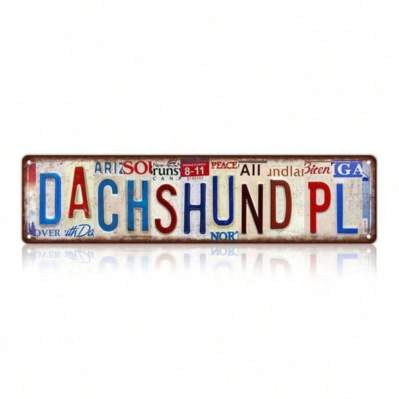 HELLOYOUNG Vintage Dachshund Metal Tin Sign Wall Decor 16x4 Inches Street Bar Garage Plaque