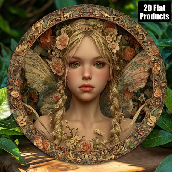 HELLOYOUNG Vintage Elf Wall Art Floral Crown Whimsical Metal Sign Home Decor for Cafe Office Holiday Gift