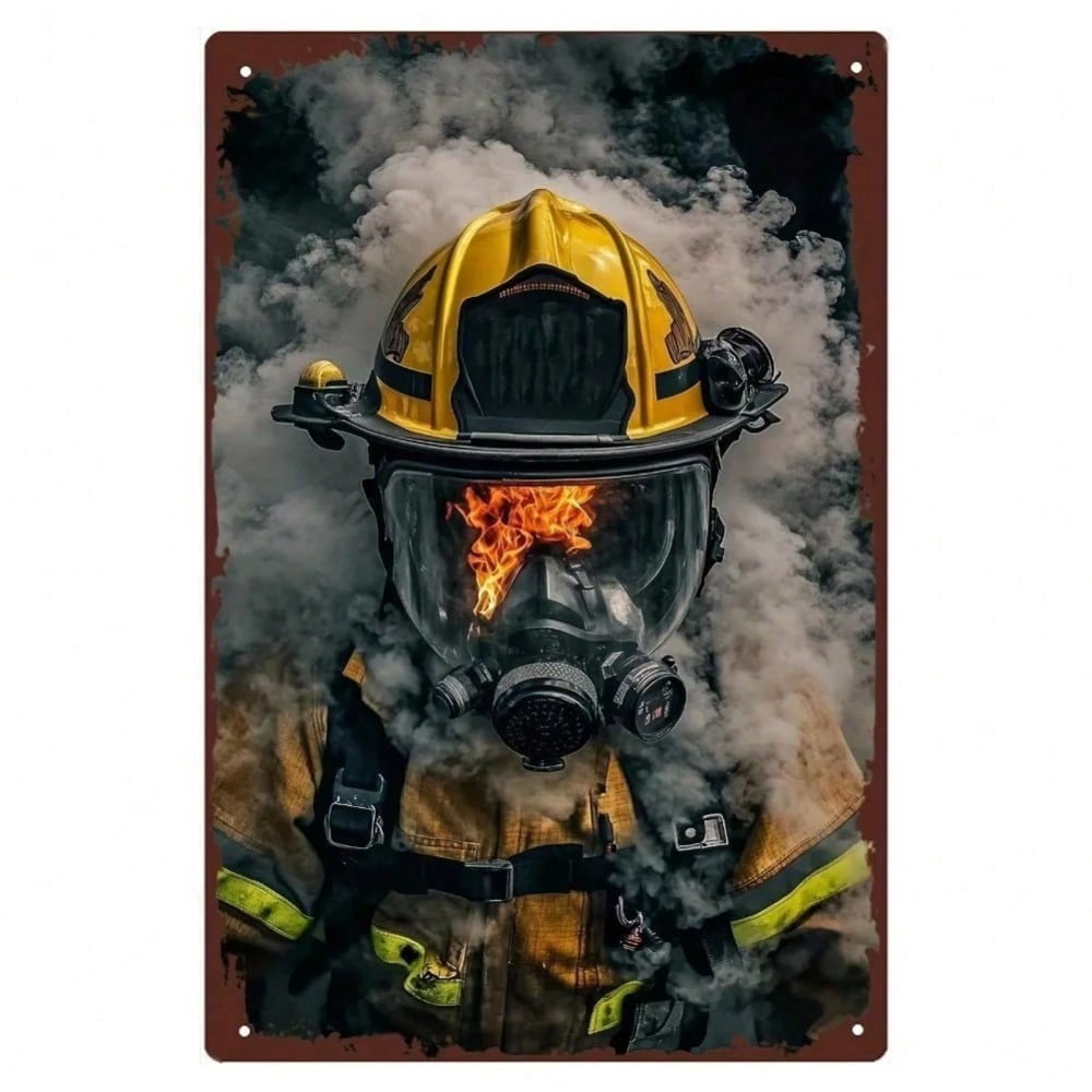 Firefighting Posters HELLOYOUNG Vintage Firefighter Poster 8x12 Inch Frameless Metal Art ...