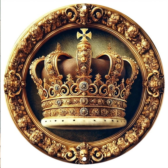 HELLOYOUNG Vintage Floral Metal Wall Art Decor, Rustic Iron Crown with Pre-drilled Holes for Easy Home Office Wedding Installation