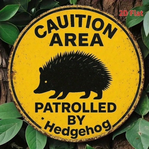 HELLOYOUNG Vintage Hedgehog Metal Wall Decor 20x20 Cm Rustic Humorous Wildlife Sign for Home Office Coffee Shop Retro Aesthetic TikTok Viral