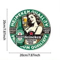 thumbnail image 1 of HELLOYOUNG Vintage Heineken Beer Tin Sign, Rustic Round Metal Plaque for Wall Window Hanging, Retro Home Bar Cafe Kitchen Decor, 1 of 14