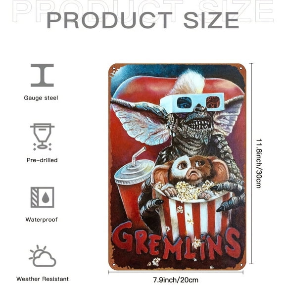 HELLOYOUNG Vintage Horror Movie Elf Poster Metal Tin Sign for Cafe Bar Home Wall Decor 8x12 Inches Custom Festival Statue Decoration