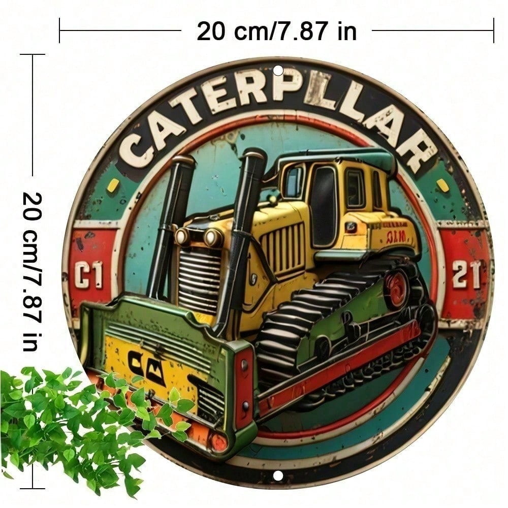 HELLOYOUNG Vintage Metal Sign 8x8 Inch Caterpillar Bulldozer Retro ...
