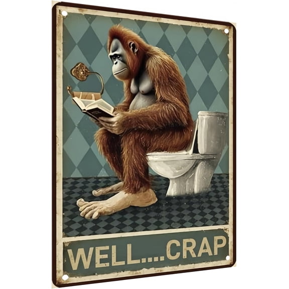 HELLOYOUNG Vintage Metal Sign – “Relax, We're All Crazy. It's Not a Competition” Funny Quote – 8x12 Inch Tin Wall Decor for Home, Dorm