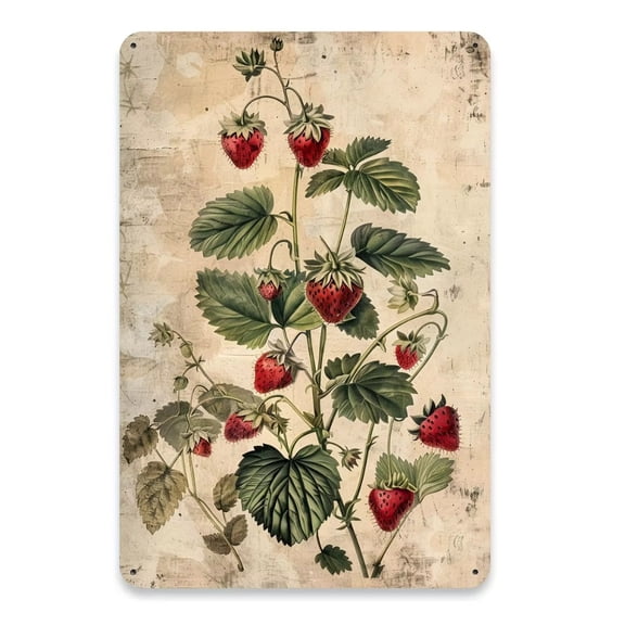 HELLOYOUNG Vintage Metal Sign Retro Fruit Wall Art 8x12 Inch, Rustic Tin Sign for Home Decor Cafe Gym Indoor Outdoor, Durable Decorative Metal Plaque