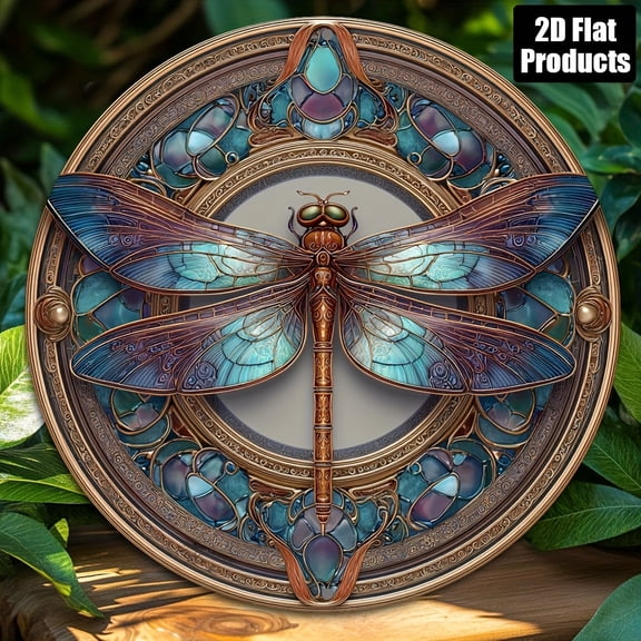 HELLOYOUNG Vintage Metal Sign Wall Decor, Retro Round Aluminum Plaque 8x8 Inch, Home Office Cafe Christmas Housewarming Gift