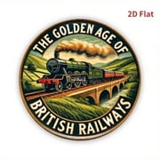 HELLOYOUNG Vintage Metal Tin Sign 8x12 Inch Retro British Steam Train Wall Decor for Pub Man Cave Garage Bar