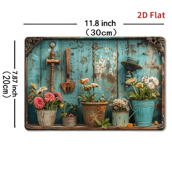 HELLOYOUNG Vintage Metal Tin Sign Floral Wall Decor 12x8 Inch Retro 2D Art for Home Office Bar Cafe Man Cave Rustic Decor