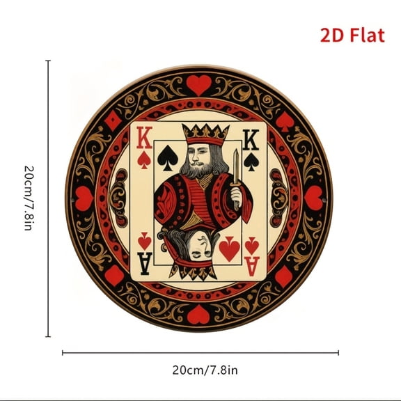 HELLOYOUNG Vintage Metal Wall Art 4-Piece Set, King Queen Aluminum Sign, 7.8x7.8 Inch Round 2D Decoration for Home Kitchen Garden Office Decor Gift