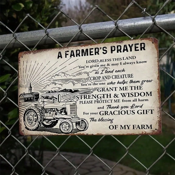 HELLOYOUNG Vintage Metal Wall Art Farmhouse Tractor Sign, Man Cave Decor Rustic Iron Home Bar Garage Workshop Decor