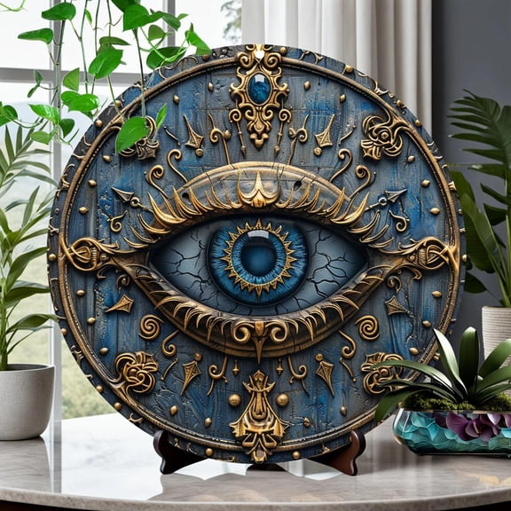 HELLOYOUNG Vintage Metal Wall Decor Horus Eyes Handmade Pyramid Art for Living Room Home Decoration