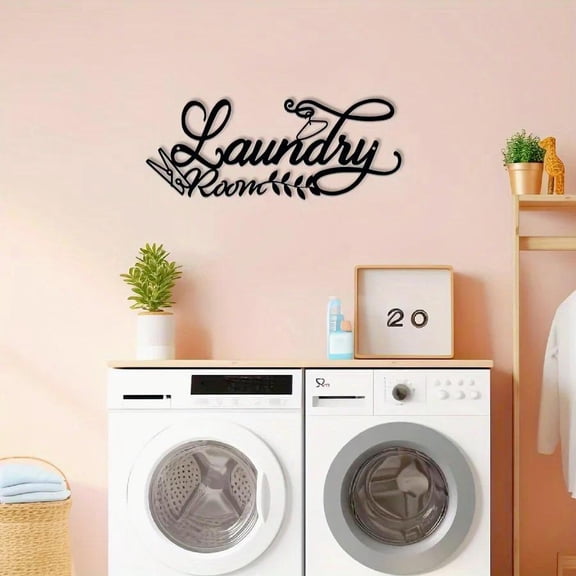 HELLOYOUNG Vintage Metal Wall Decor Signs Set of 4, Laundry Room Wall Art with Inspirational Quotes, Rustic Farmhouse Kitchen Cafe Restaurant Bar Garage Decoration