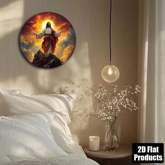 HELLOYOUNG Vintage Metal Wall Sign 8x8 Inch Religious Jesus Plaque Retro Home Bar Cafe Decor Gift