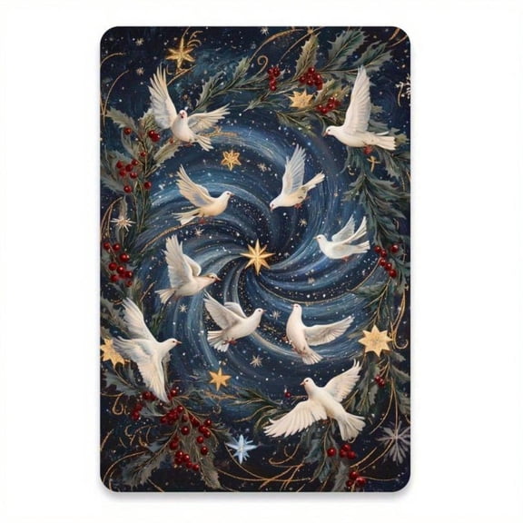 HELLOYOUNG Vintage Peace Dove & Christmas Wreath Tin Sign - Classic Holiday Decor for Home & Cafe, Durable 8x12 Inch Wall Art,room decor，halloween decor，