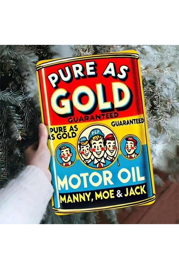 Vintage Pep Boys Metal Sign Retro Americana Wall Decor Pure As Golden Motor Oil Easy To Hang Indoor Outdoor Garage Bar Caf Man Cave