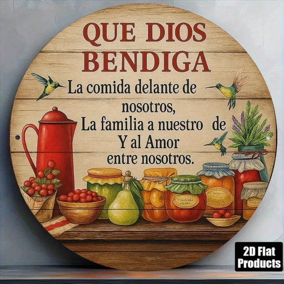 HELLOYOUNG Vintage Religious Blessing Aluminum Wall Plaque, 8x8 Inch 2D Flat Metal Sign Decor for Home Kitchen Living Room
