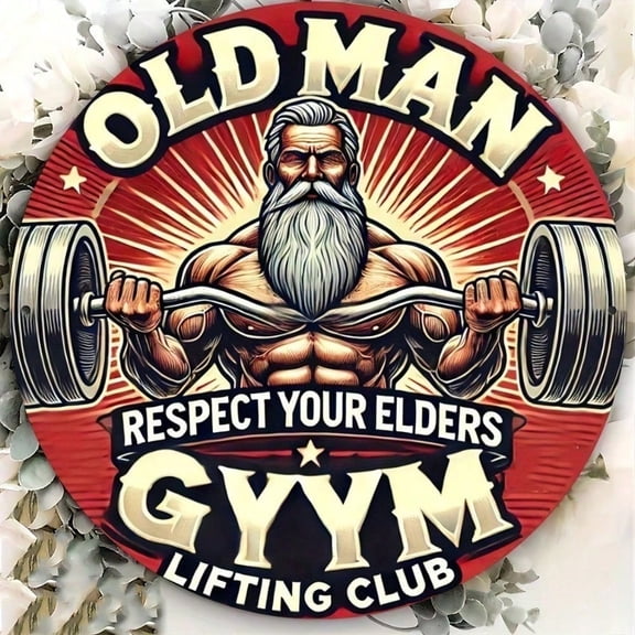 HELLOYOUNG Vintage Retro Man Cave Tin Sign 8x8 Inch Old School Gym Wall Art Decor for Home Bar Garage Rustic Metal