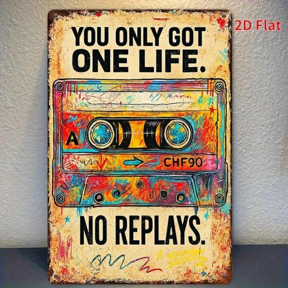 HELLOYOUNG Vintage Retro Metal Vinyl Record Wall Art Sign, 8x12 Inch Colorful Unique Decor for Living Room Bedroom Caf Bar, Great Gift Idea