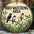 thumbnail image 1 of HELLOYOUNG Vintage Round Aluminum Sign Bird Watching Wall Decor Black Birds Green Leaves Nature Inspired Art for Living Room Bedroom Garden Cafe Outdoor Display, 1 of 7