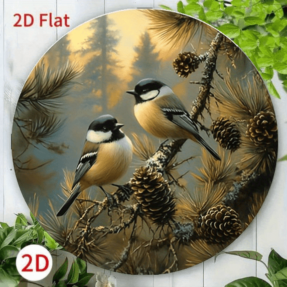 HELLOYOUNG Vintage Round Wall Art - Weatherproof Interior/Exterior Decor for Home, Bar, Yard, High Bend Resistance