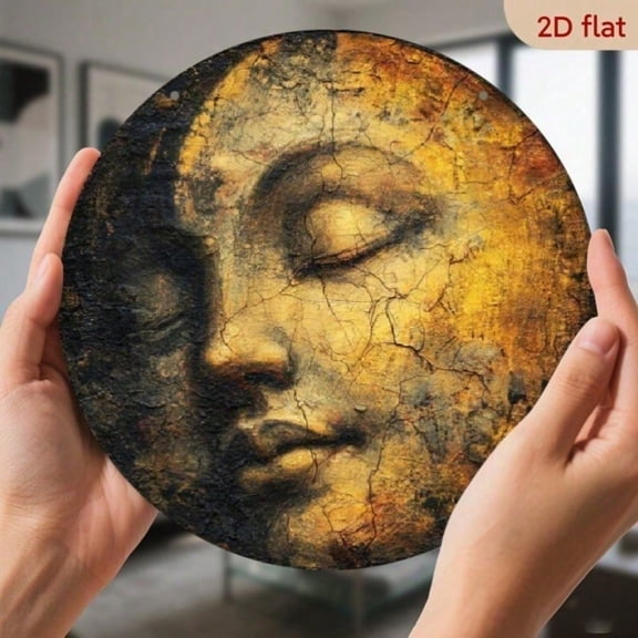 HELLOYOUNG Vintage Rusted Metal Tin Sign 8x12 Inch Retro Smiling Moon Face Wall Art Decor for Home Bar Man Cave Pub Garage Rustic Farmhouse