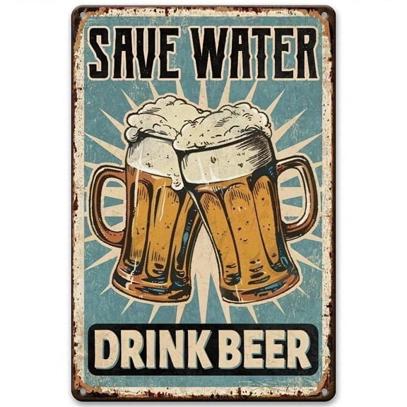 HELLOYOUNG Vintage Rustic Metal Wall Decor 8x12 Inch Funny Quote Art for Bar Man Cave Cafe Pub, Retro Beer Sign, New Room Dcor Gift