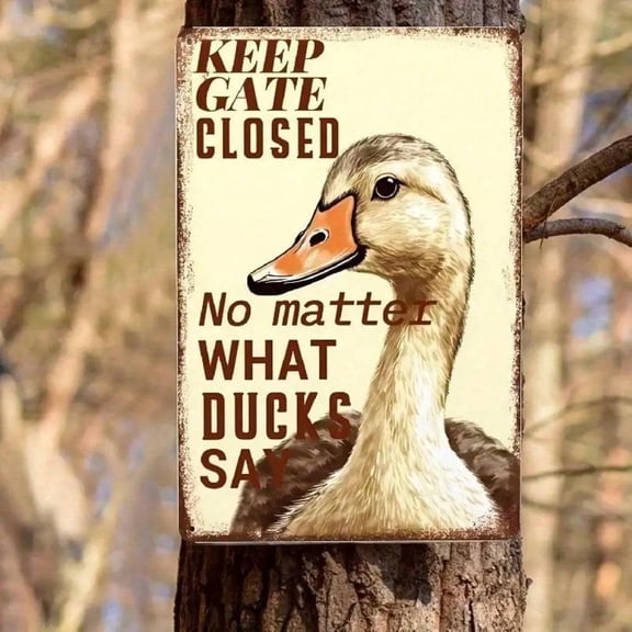 HELLOYOUNG Vintage Rusty Metal Duck Wall Decor Farmhouse Iron Art 2D Unique Piece for Indoor Closed Doors Home Dcor