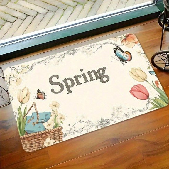 HELLOYOUNG Vintage Spring Diatom Mud Bath Mat, Non-Slip Quick-Dry Absorbent Rug for Entryway Kitchen Home Decor Floor Mat