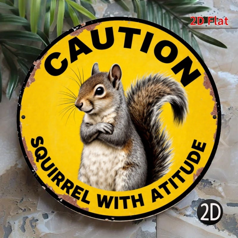 HELLOYOUNG Vintage Squirrel Warning Sign 8x8 Inch Retro Aluminum Metal ...