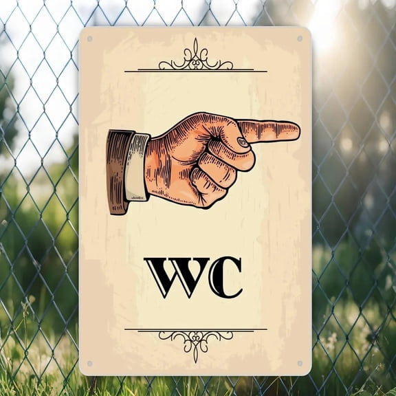 HELLOYOUNG Vintage Tin Sign Hand Pointing Right 20x30 Cm Metal Wall Art Indoor Outdoor Decor Rustic Farmhouse Gift for Garage Man Cave
