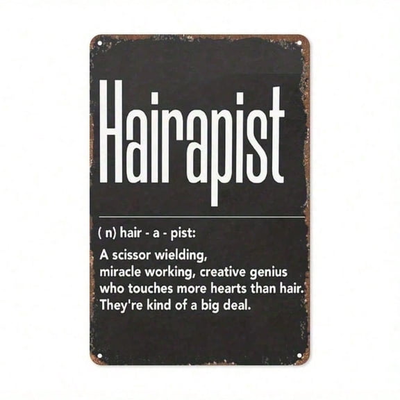 HELLOYOUNG Vintage Tin Sign Metal Barber Shop Wall Decor, Retro Rustic Weather-Resistant Indoor Outdoor Garage Pub Man Cave Decor Metal Sign