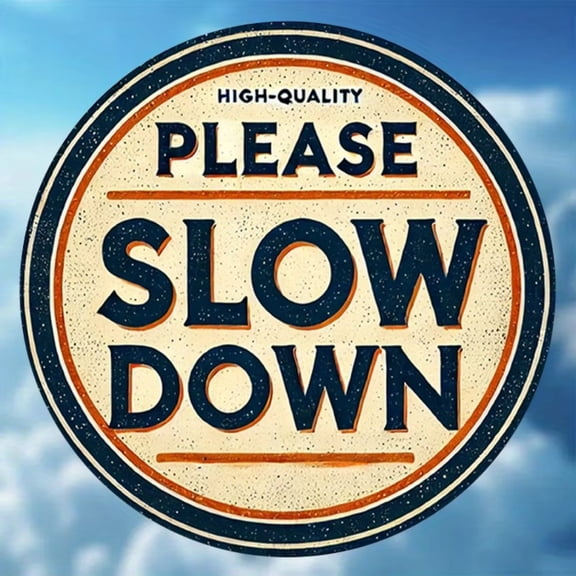 HELLOYOUNG Vintage Wall Decor 8 Inch Round Metal Sign Slow Down Retro Art for Home Bar Cafe Durable Reusable Wall Art Decor