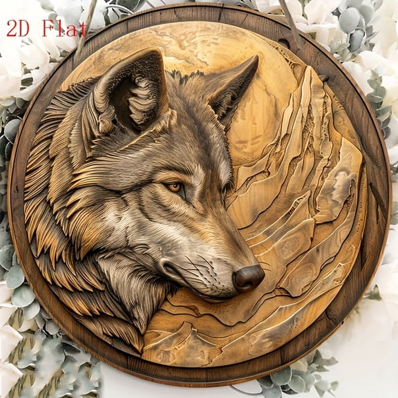 HELLOYOUNG Vintage Wolf Metal Tin Sign Retro Aluminum Wall Art Decor for Home Bar Garage Man Cave Indoor Outdoor