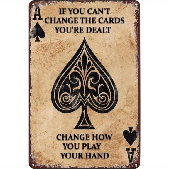 HELLOYOUNG Vintage plate Paing, Ace Of Spades Poker Metal Sign Wall Decor Artwork, Durable And Rustproof, Easy Operation, Easy Hanging, Suitable For Bars, Cafes, Clubs, Garages