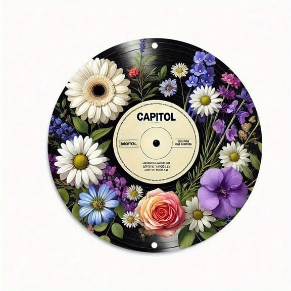 HELLOYOUNG Vinyl Record Metal Wall Art Vintage Aluminum Sign Music Room Decor for Home Bar Man Cave Garage