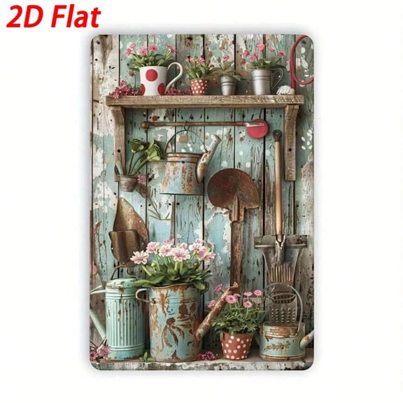 HELLOYOUNG Weathered Blue Wood Look Vintage Metal Wall Sculpture Farmhouse Hanging Sign for Living Room Bedroom Bar Xmas Halloween New Year Gift 20x30cm