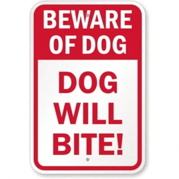 HELLOYOUNG Weatherproof Aluminum Beware of Dog Sign 8x12 Inch, Outdoor Security Warning for Yard Fence, Highly Visible Caution Dogs Notice