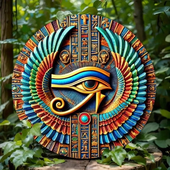 HELLOYOUNG Weatherproof Horus Eye Wall Art Foil Engraving Pre-Drilled Holes Guardian of Horus Bachelorette Party Decor