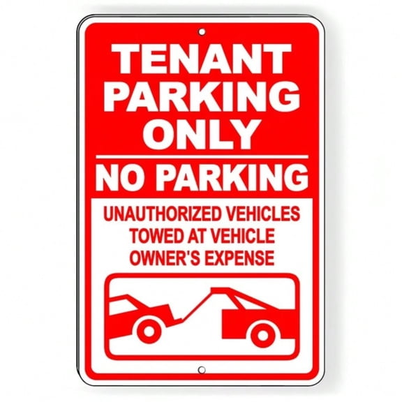 HELLOYOUNG Weatherproof Parking Sign No Fade Guarantee, Tenant Parking Only Unauthorized Vehicles Will Be Towed At Owners Expense