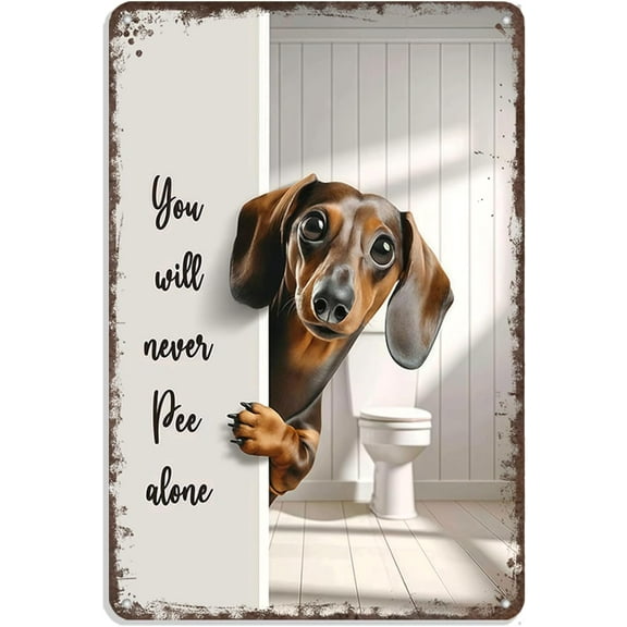 HELLOYOUNG "Welcome To The Bathroom, A Cat Will Be With You Shortly" Funny Metal Sign - Retro Cat Bathroom Wall Art 8x12 Inch