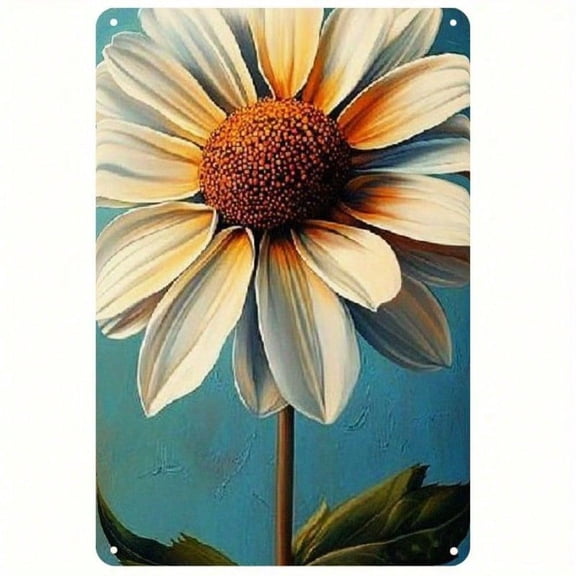 HELLOYOUNG White Daisy Rustic Floral Wall Print Modern Farmhouse Aesthetic Home Dcor Hand-Drawn Style Minimalist Design Poster Art for Living Room Bedroom Office