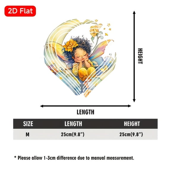 HELLOYOUNG Wind Chime Fairy Crescent Moon Decor with 360 Rotating Hook, Soothing Sounds & Magical Motion for Garden Patio, Romantic Gift for Valentines Day Anniversary Outdoor Home Accent