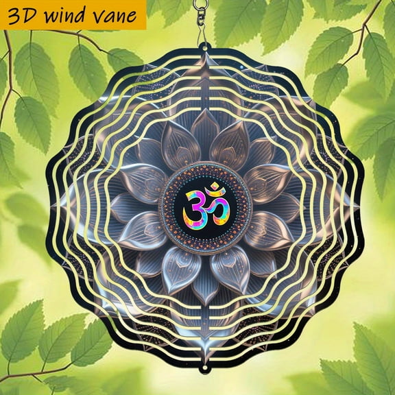 HELLOYOUNG Wind Spinner, 10 Inch Metal Wind Spinner For Outdoor Decor, 3D Vibrant Lotus Design 360 Rotating, Easy Install Garden Ornament Yard Art Gift For Christmas And Four Seasons