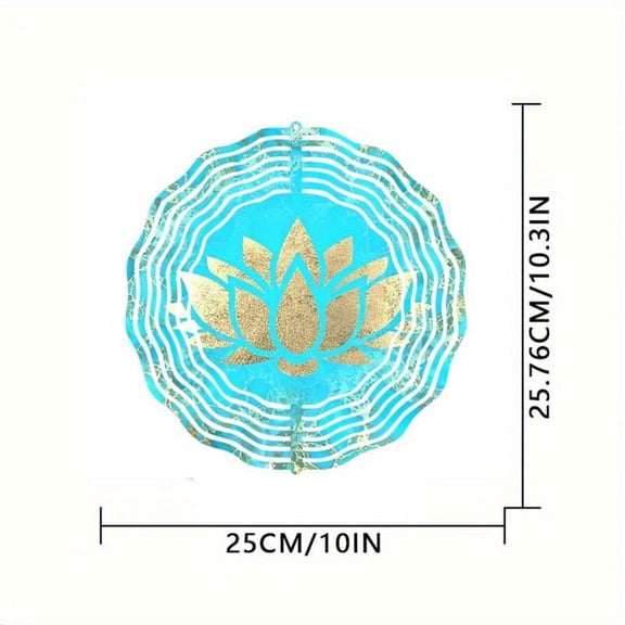 HELLOYOUNG Wind Spinner Mandala Wind Chime, 2D Flat Metal Suncatcher with Stained Glass, Outdoor Garden Patio Decor, Weatherproof Fade Resistant Rust Proof, No Electricity Needed, Easy To Install, Ch