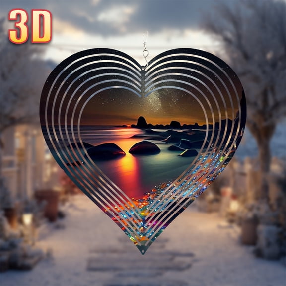 HELLOYOUNG Wind Spinner Outdoor Garden Decor, 3D Colorful Stones Illuminated Windmill for Patio Yard, Rotating 360 Degree DIY Creative Wind Chimes, 25.5cm Weatherproof Decoration