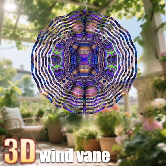 HELLOYOUNG Wind Vane 360 Rotating Kinetic Garden Decor, Colorful Art Wind Spinner for Patio Balcony, Battery-Free Iron Sun Catcher Color Atmosphere Pendant Outdoor Ornament