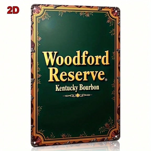 HELLOYOUNG Woodford Reserve Bourbon Bar Tin Sign 8x12 Inch Vintage Metal Wall Decor for Home Man Cave Gift